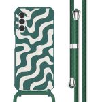 imoshion Coque design en silicone avec cordon Samsung Galaxy A14 (5G/4G) - Petrol Green Groovy