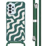 imoshion Coque design en silicone avec cordon Samsung Galaxy A33 - Petrol Green Groovy