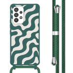 imoshion Coque design en silicone avec cordon Samsung Galaxy A53 - Petrol Green Groovy