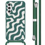 imoshion Coque design en silicone avec cordon Samsung Galaxy A54 (5G) - Petrol Green Groovy