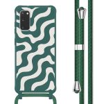 imoshion Coque design en silicone avec cordon Samsung Galaxy S20 - Petrol Green Groovy