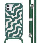 imoshion Coque design en silicone avec cordon iPhone 11 - Petrol Green Groovy