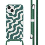 imoshion Coque design en silicone avec cordon iPhone 13 - Petrol Green Groovy