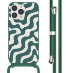 imoshion Coque design en silicone avec cordon iPhone 13 Pro Max - Petrol Green Groovy