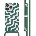 imoshion Coque design en silicone avec cordon iPhone 14 Pro - Petrol Green Groovy