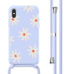 imoshion Coque design en silicone avec cordon iPhone X / Xs - Lila Flower Distance