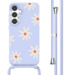 imoshion Coque design en silicone avec cordon Samsung Galaxy S24 Plus - Lila Flower Distance