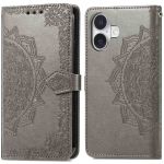 imoshion Etui de téléphone portefeuille Mandala iPhone 16 - Gris