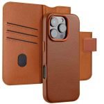 Accezz Étui de téléphone portefeuille en cuir 2-en-1 avec MagSafe iPhone 16 Pro Max - Sienna Brown