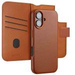 Accezz Étui de téléphone portefeuille en cuir 2-en-1 avec MagSafe iPhone 16  - Sienna Brown