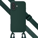 Selencia Coque silicone avec cordon amovible iPhone 16 - Vert foncé