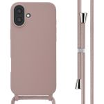 imoshion Coque en silicone avec cordon iPhone 16 Plus - Sand Pink