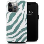 Selencia Coque arrière Vivid iPhone 15 Pro Max - Colorful Zebra Pine Blue