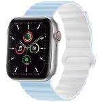 imoshion Bracelet magnétique en silicone pour l'Apple Watch Apple Watch Series 1-10 / SE / Ultra (2) - 42/44/45/46/49 mm - Bleu / Blanc