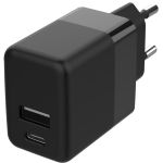 Accezz Wall Charger iPhone 11 - Chargeur - Connexion USB-C et USB - Power Delivery - 20 Watt - Noir