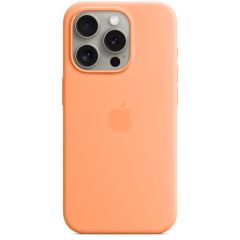 Apple Coque en silicone MagSafe iPhone 15 Pro - Orange Sorbet