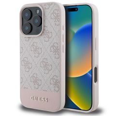 Guess Coque arrière Bottom Stripe 4G iPhone 16 Pro Max - Rose