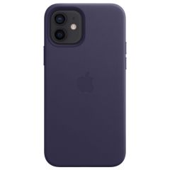 Apple Coque Leather MagSafe iPhone 12 (Pro) - Deep Violet