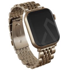 Burga Bracelet en acier Apple Watch Series 1-9 / SE / Ultra (2) - 42/44/45/49mm - Chic Royal - Dorée