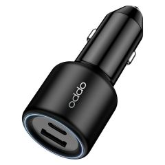 Oppo Chargeur de voiture d'origine - Chargeur de voiture sans câble - Port USB-A et USB-C - 80 Watts - Noir