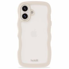 Holdit Coque Wavy iPhone 16 Plus - Light Beige / Transparent