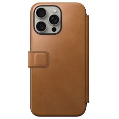 Nomad Étui de téléphone portefeuille Modern Leather Folio iPhone 15 Pro Max - English Tan