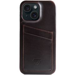 Wachikopa Coque Full Wrap C.C. avec 2 porte-cartes iPhone 15 - Dark Brown