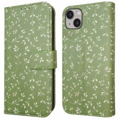 iMoshion Étui de téléphone portefeuille Design iPhone 14 - Green Flowers