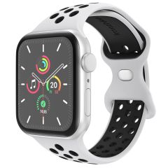 iMoshion Bracelet sport⁺ Apple Watch Series 1-9 / SE - 38/40/41 mm - Taille S/M - Pure Platinum & Black