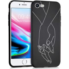 iMoshion Coque Design Cover Design iPhone SE (2022 / 2020) / 8 / 7 - Holding Hands Black