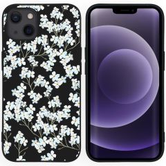 iMoshion Coque Design iPhone 13 - Fleur - Blanc / Noir