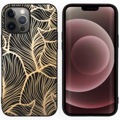 iMoshion Coque Design iPhone 13 Pro Max - Feuilles / Noir