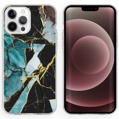 iMoshion Coque Design iPhone 13 Pro Max - Marble - Bleu