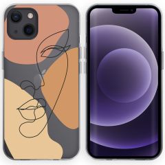 iMoshion Coque Design iPhone 13 - LIne Art Color Face