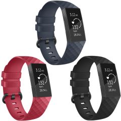 imoshion Silicone strap Multipack Fitbit Charge 3 / 4 - Noir / Bleu / Rouge