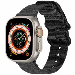 imoshion Bracelet en nylon Apple Watch Series 1-10 / SE / Ultra (2) - 42/44/45/46/49 mm - Noir