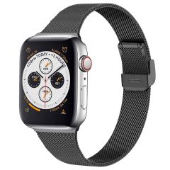 imoshion Bracelet pliant Milanese Apple Watch Series 1-9 / SE - 38/40/41mm - Noir