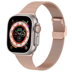 imoshion Bracelet pliant Milanese Apple Watch Series 1-9 / SE / Ultra (2) - 42/44/45/49 mm - Rose Dorée