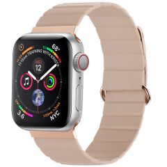 imoshion Bracelet en cuir magnétique Apple Watch Series 1-9 / SE - 38/40/41 mm / Series 10 - 42 mm - Beige