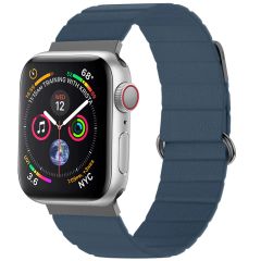 imoshion Bracelet en cuir magnétique Apple Watch Series 1-9 / SE - 38/40/41mm - Bleu