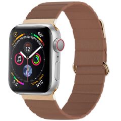 imoshion Bracelet en cuir magnétique Apple Watch Series 1-9 / SE - 38/40/41mm - Brun