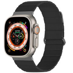 imoshion Bracelet en cuir magnétique Apple Watch Series 1-10 / SE / Ultra (2) - 42/44/45/46/49 mm - Noir