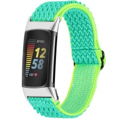 iMoshion Bracelet élastique en nylon Fitbit Charge 5 / Charge 6 - Vert / Jaune