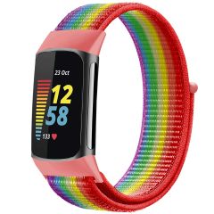 iMoshion Bracelet en nylon Fitbit Charge 5 / Charge 6 - Taille S - Rainbow