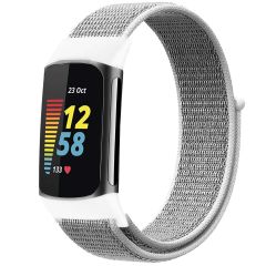 iMoshion Bracelet en nylon Fitbit Charge 5 / Charge 6 - Taille S - Gris clair