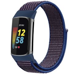 iMoshion Bracelet en nylon Fitbit Charge 5 / Charge 6 - Taille S - Bleu