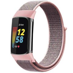 iMoshion Bracelet en nylon Fitbit Charge 5 / Charge 6 - Taille S - Rose