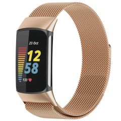 iMoshion Bracelet magnétique milanais Fitbit Charge 5 / Charge 6 - Taille M - Rose Dorée