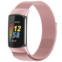 imoshion Bracelet magnétique milanais le Fitbit Charge 5 / Charge 6 - Taille M - Rose