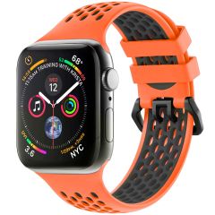 iMoshion ﻿Boucle de bracelet de sport en silicone Apple Watch Series 1-9 / SE - 38/40/41mm - Orange / Noir